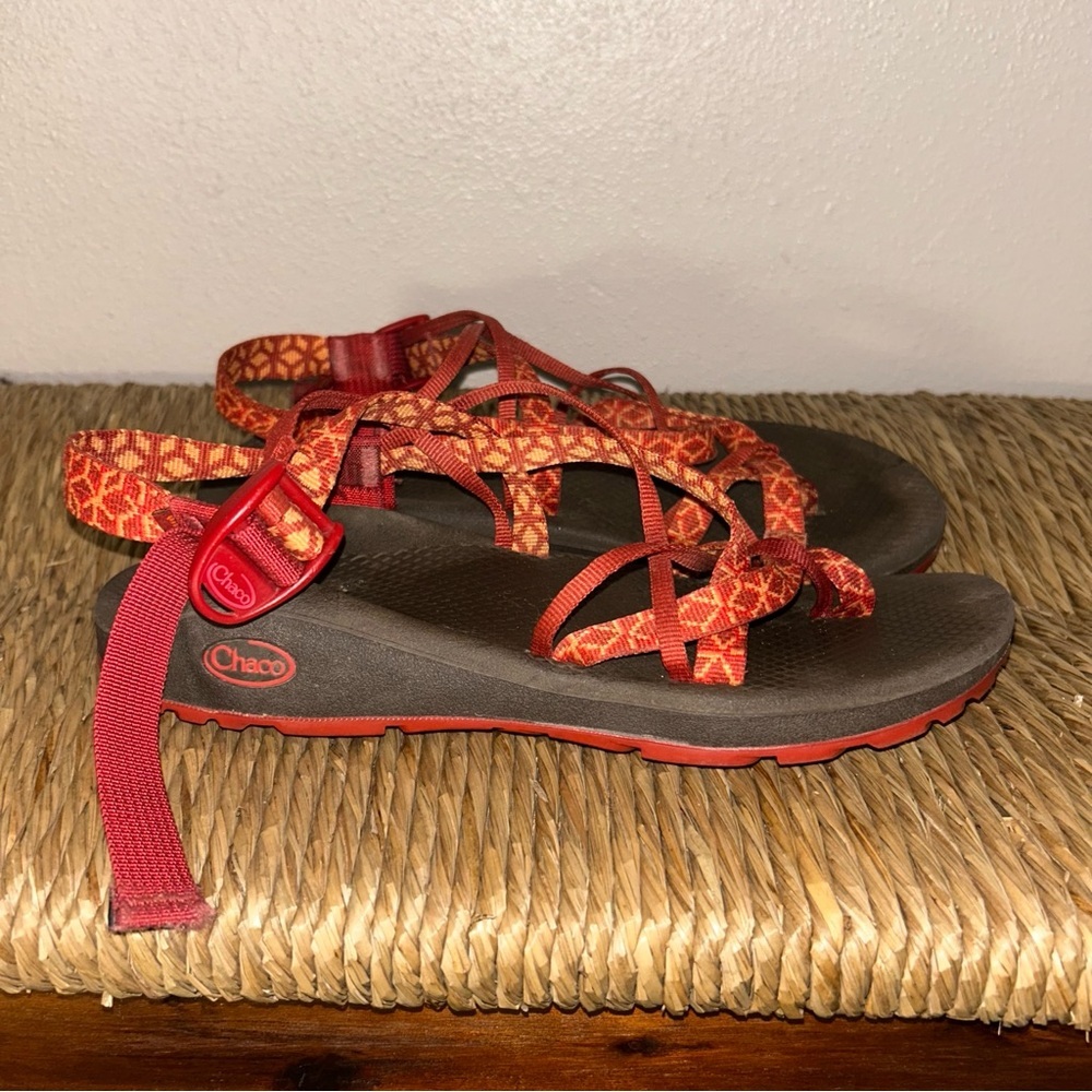 Chaco Red and Brown Outdoor Sandals